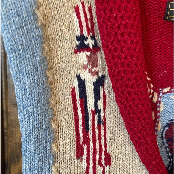 EDDIE BAUER Vtg 92 RALPH LAUREN Style American Flag & Indian Sweater Vest XL. - Picture 6 of 10